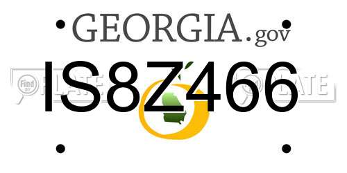 IS8Z466 Georgia License Plate