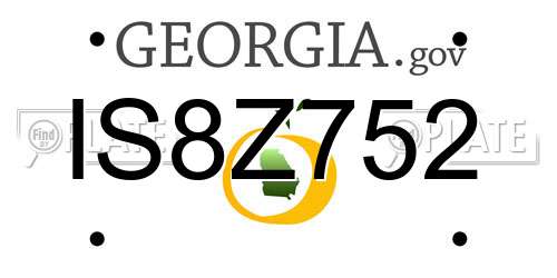 IS8Z752 Georgia License Plate