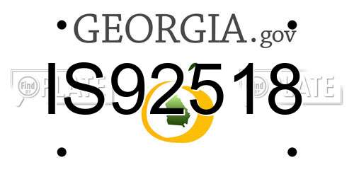 IS92518 Georgia License Plate