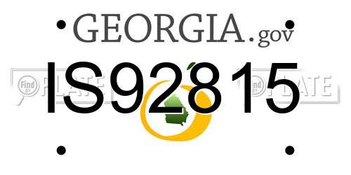 IS92815 Georgia License Plate