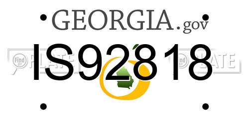 IS92818 Georgia License Plate