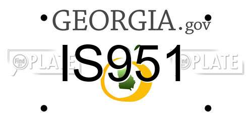 IS951 Georgia License Plate
