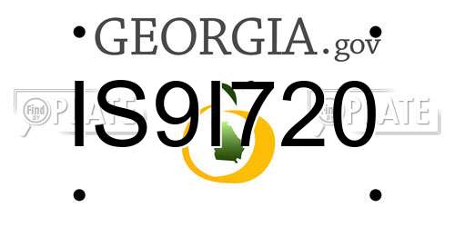 IS9I720 Georgia License Plate