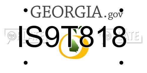 IS9T818 Georgia License Plate