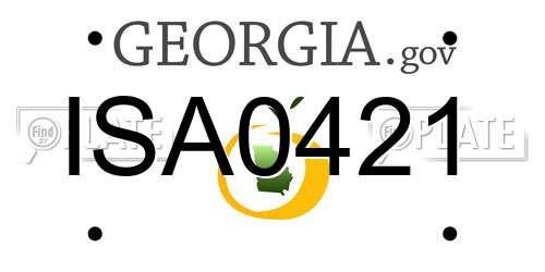 ISA0421 Georgia License Plate