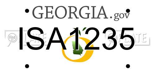 ISA1235 Georgia License Plate