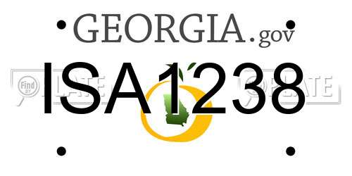 ISA1238 Georgia License Plate