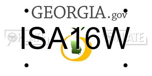ISA16W Georgia License Plate