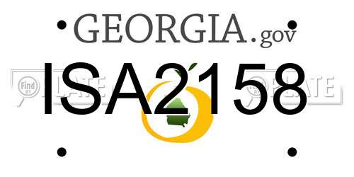 ISA2158 Georgia License Plate