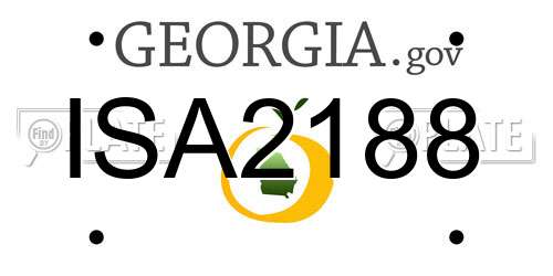 ISA2188 Georgia License Plate