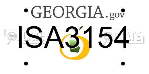 ISA3154 Georgia License Plate