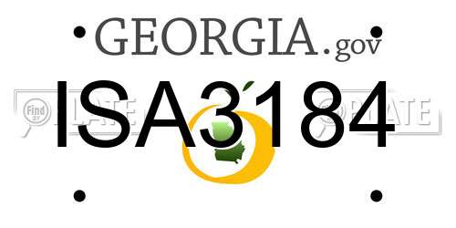 ISA3184 Georgia License Plate