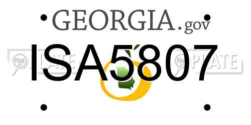 ISA5807 Georgia License Plate