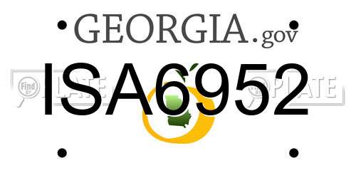 ISA6952 Georgia License Plate