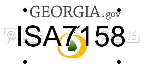 ISA7158 Georgia License Plate