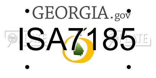 ISA7185 Georgia License Plate