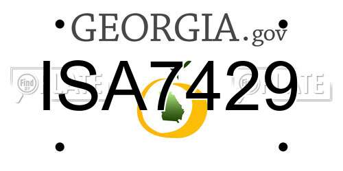 ISA7429 Georgia License Plate