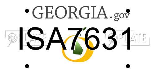 ISA7631 Georgia License Plate