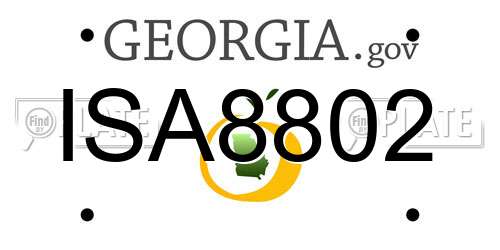 ISA8802 Georgia License Plate