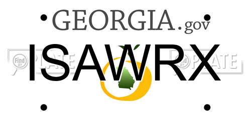 ISAWRX Georgia License Plate