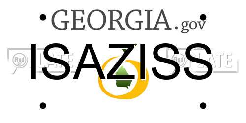ISAZISS Georgia License Plate