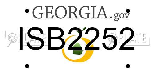 ISB2252 Georgia License Plate