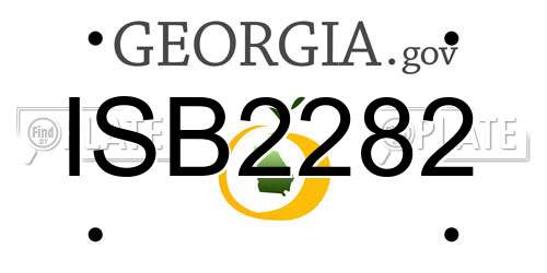 ISB2282 Georgia License Plate