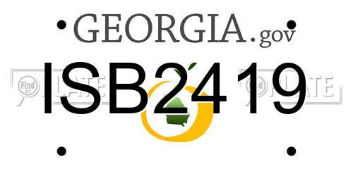 ISB2419 Georgia License Plate