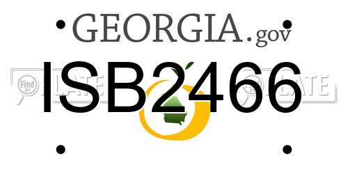 ISB2466 Georgia License Plate