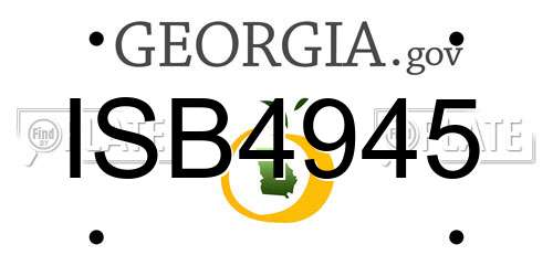 ISB4945 Georgia License Plate