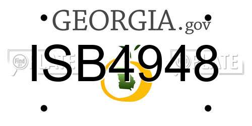 ISB4948 Georgia License Plate