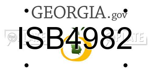 ISB4982 Georgia License Plate