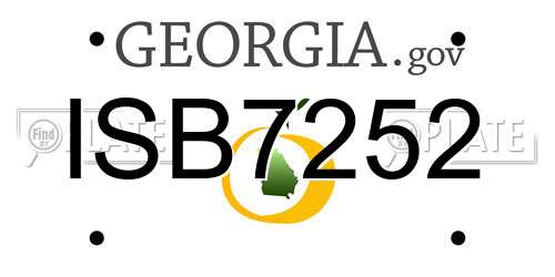 ISB7252 Georgia License Plate