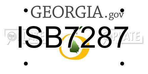ISB7287 Georgia License Plate