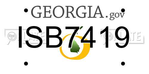 ISB7419 Georgia License Plate