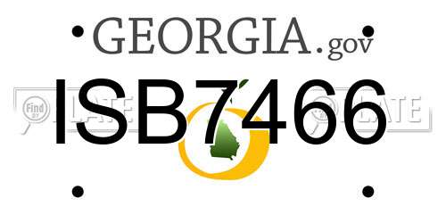 ISB7466 Georgia License Plate