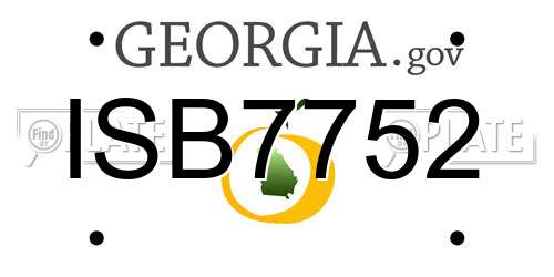 ISB7752 Georgia License Plate