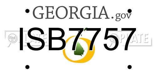 ISB7757 Georgia License Plate