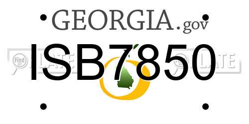 ISB7850 Georgia License Plate