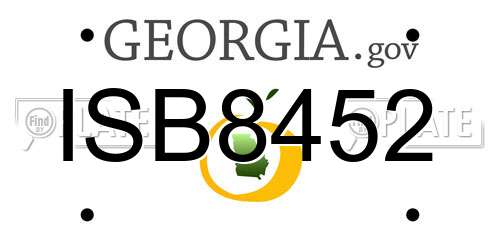 ISB8452 Georgia License Plate