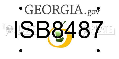ISB8487 Georgia License Plate
