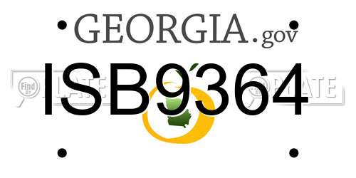ISB9364 Georgia License Plate