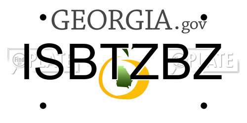 ISBTZBZ Georgia License Plate