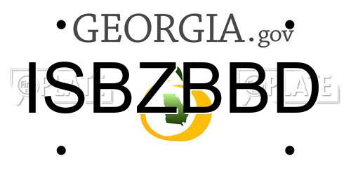 ISBZBBD Georgia License Plate