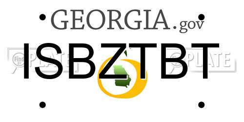 ISBZTBT Georgia License Plate