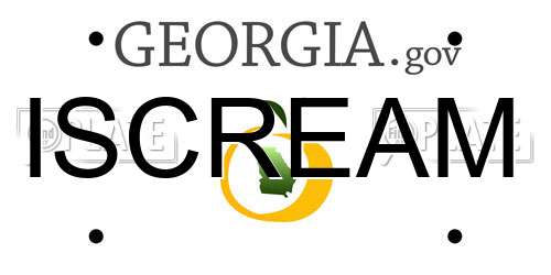 ISCREAM Georgia License Plate