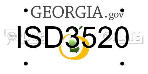 ISD3520 Georgia License Plate