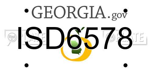 ISD6578 Georgia License Plate
