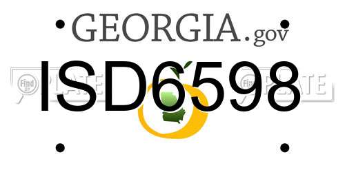 ISD6598 Georgia License Plate