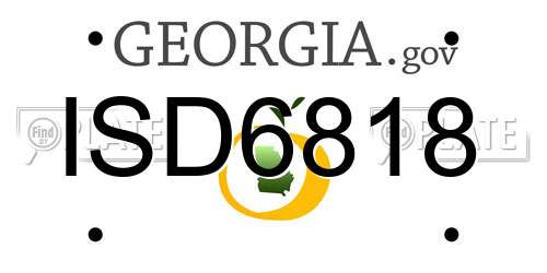 ISD6818 Georgia License Plate